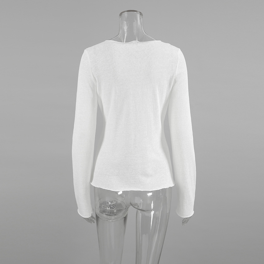 Inner Wear Solid Color round Neck Pullover Long Sleeve T shirt Women Top
