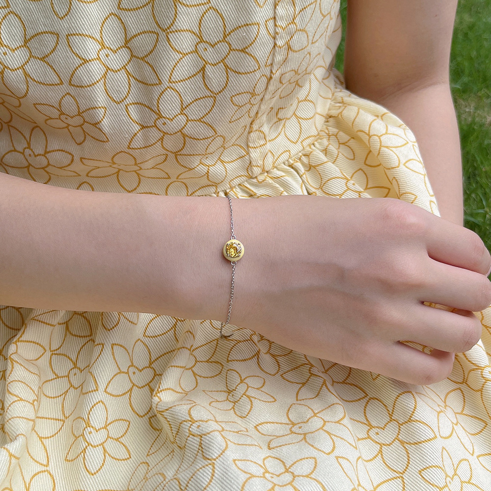 Simple Style Round Silver Plating Inlay Zircon Bracelets 1 Piece