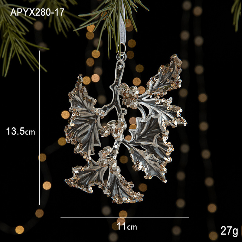 クリスタル質感Swanlaceアクリルキラキラ透明雪クリスマスツリーペンダント鈴装飾品|undefined