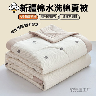 Xinjiang Cotton Quilt Summer Cool Quilt Air-Conditioned Quilt Machine Washable Single and Double Student Dormitory Cotton Thin Summer Cool Quilt