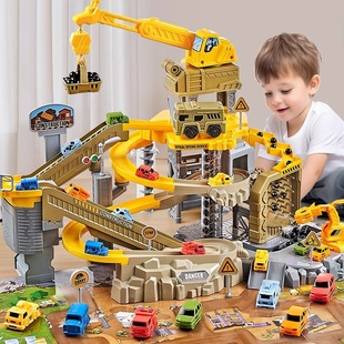 Engineering Rail Car Sliding Small Train Parking Lot Car Adventure Toy Boy Kidsren