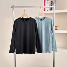 秋季男款宽松休闲长袖T恤运动男士针织衫抓绒打底衫一件代发0198