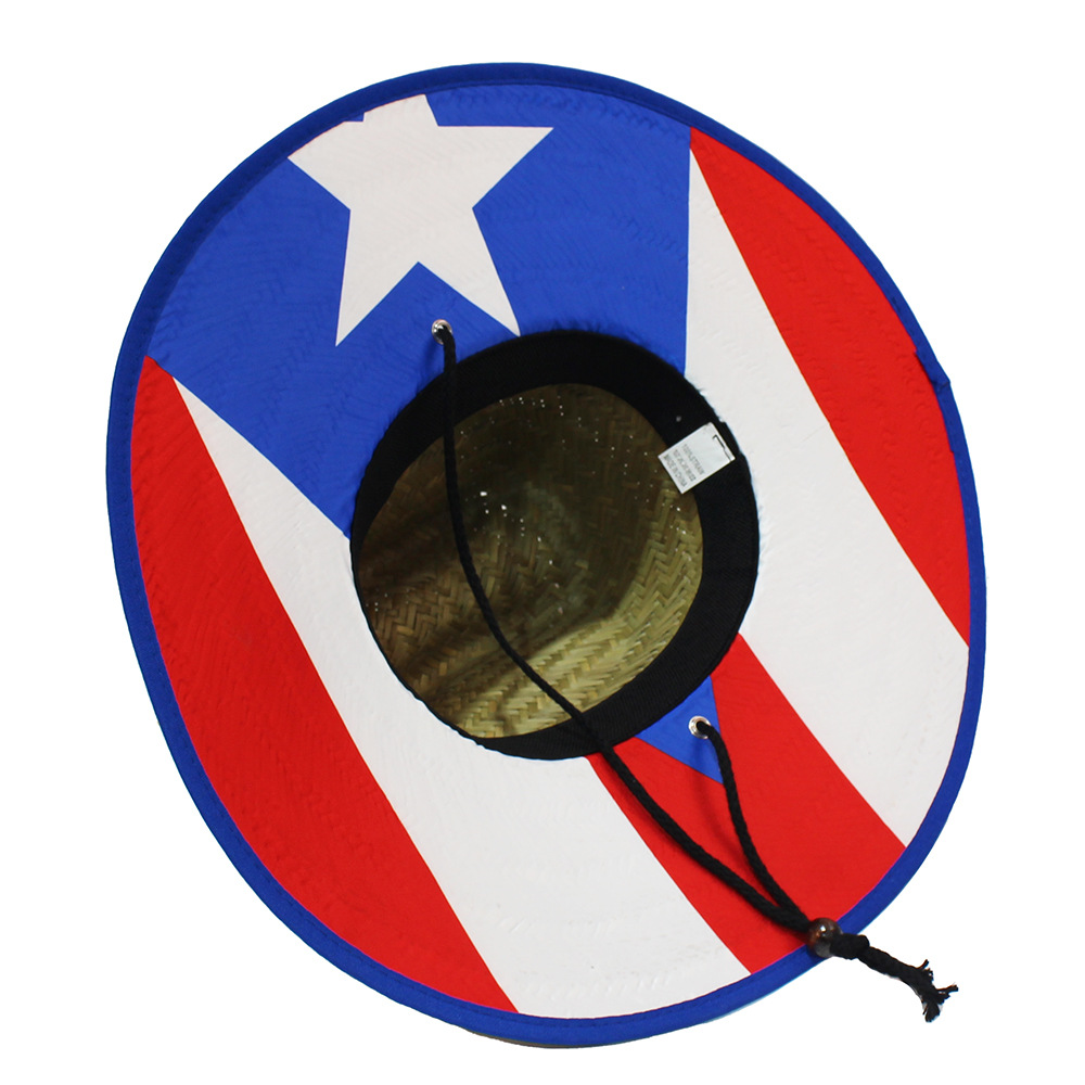 Sombrero de paja para hombre estilo playa, diseño salvavidas, moda verano 2024