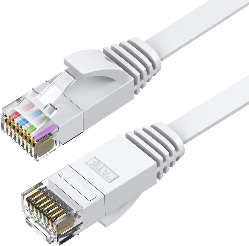 In-Stock Flat Ultra-Thin White Cat6 Home Invisible Wiring Rj45 Computer Internet Connection Cable