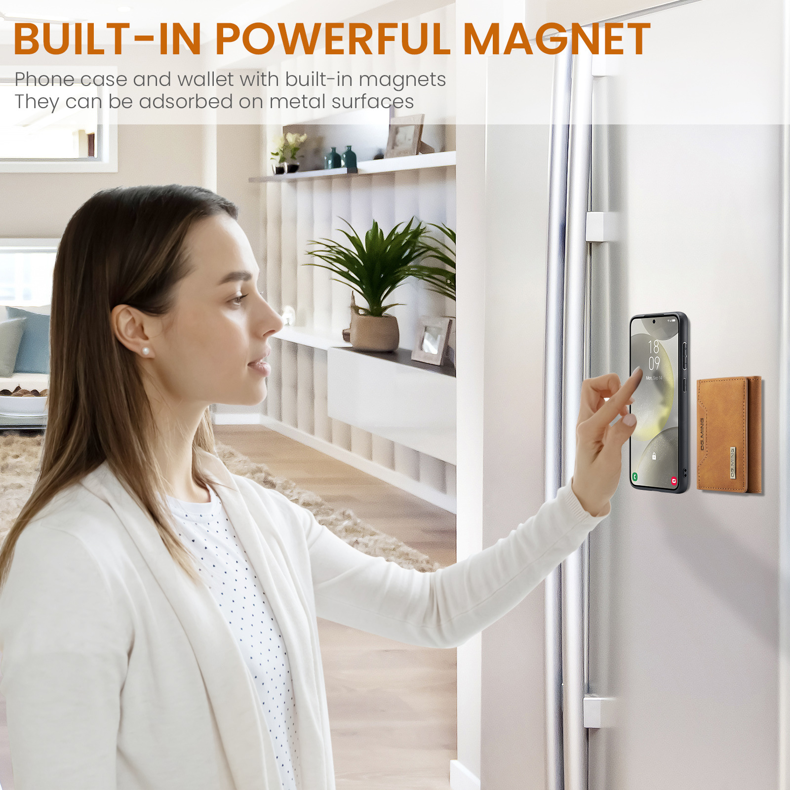 M2 per Samsung S24 custodia protettiva magnetica a tre ante S24 Plus custodia per telefono portafoglio diviso due in uno_voghion.com