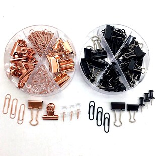 Source Manufacturer Rose Gold Thumbtacks, Racer Nails, Swallowtail Clips, Long Tail Clips, Ticket Clips Combination Set
