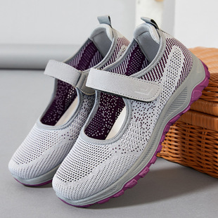 Mother Shoes 2025 Spring New Casual Breathable Single Shoes Manufacturers Shake Voice on behalf of Velcro Soft Sole Women's Shoes