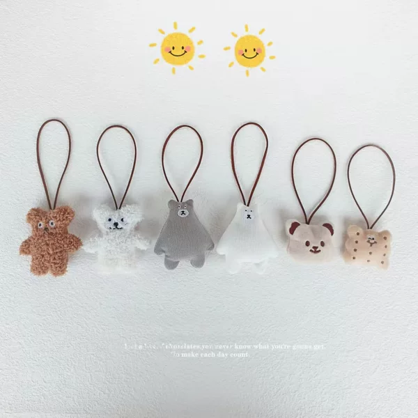 Cartoon cute ins soft waxy rabbit bear doll bag pendant baby bag name Hanging Ornament Gift