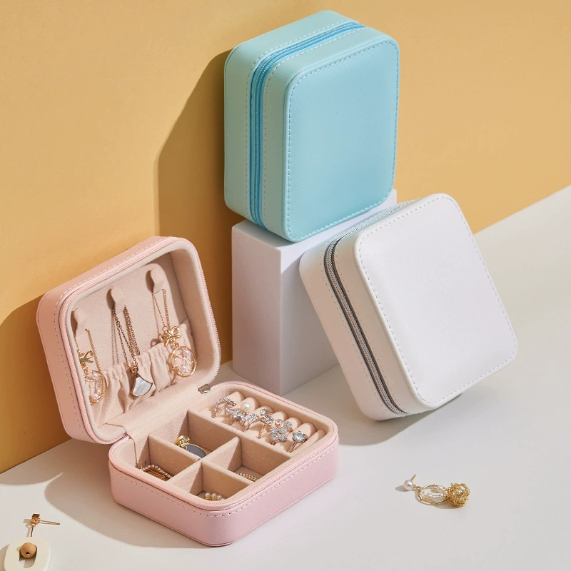 PU кожаная минималистская шкатулка для ювелирных украшений Креативные портативные шкатулки для хранения серьги серьги кольцо маленькая шкатулка для ювелирных изделий
