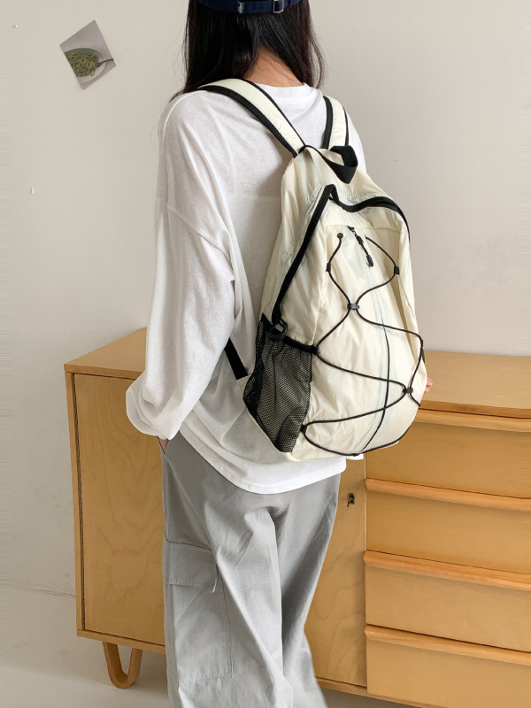 韓国カジュアルスタイルナイロンバックパック女性旅行軽量デザインニッチ大容量学生アウトドア登山バッグ|undefined