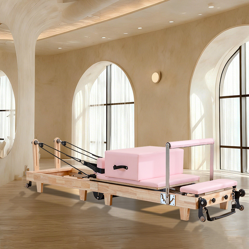 Pilates Core Cama Plegable Yoga Cama de madera sólida Equipo de ejercicios domésticos Pilates reformadores