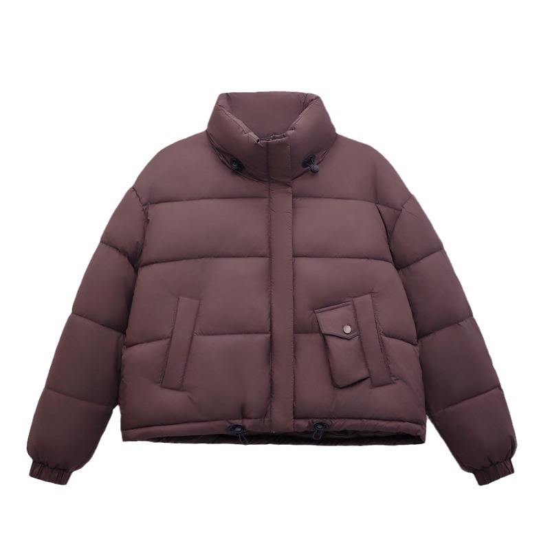Red pan de algodón ropa de invierno 2024 nuevo cuello suelto chaqueta de algodón rojo caliente chaqueta de algodón corta pequeña chaqueta de algodón mujer