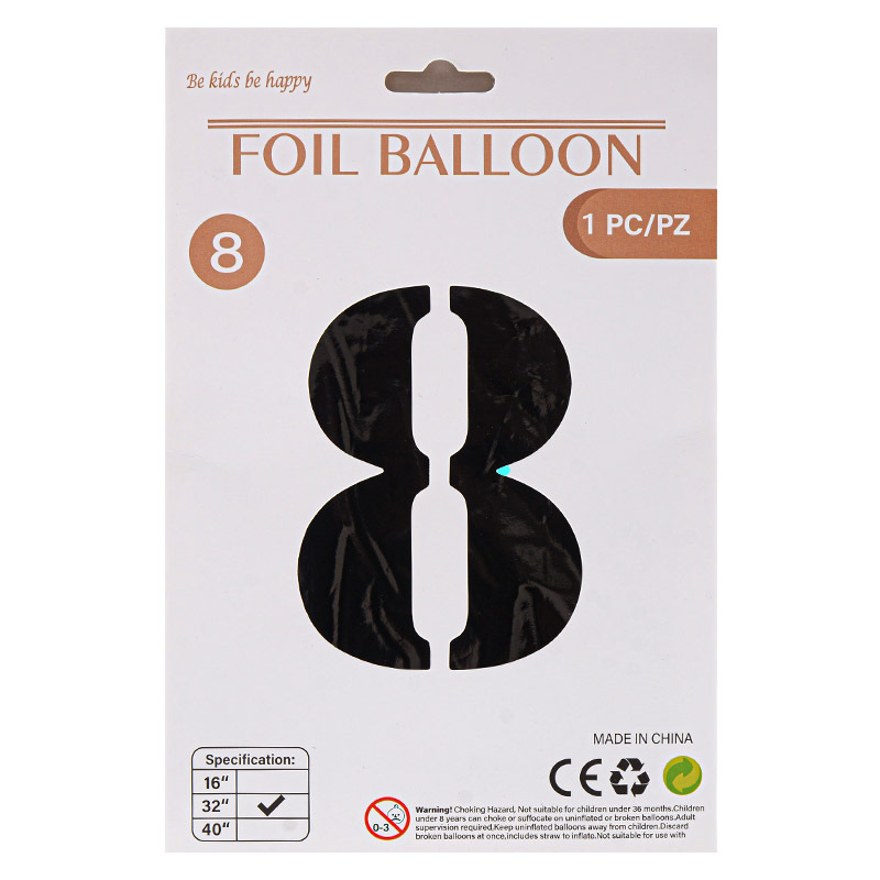 32 pulgadas Tarjeta de papel digital OPP globo de embalaje independiente fiesta de cumpleaños ambiente decorativo globo