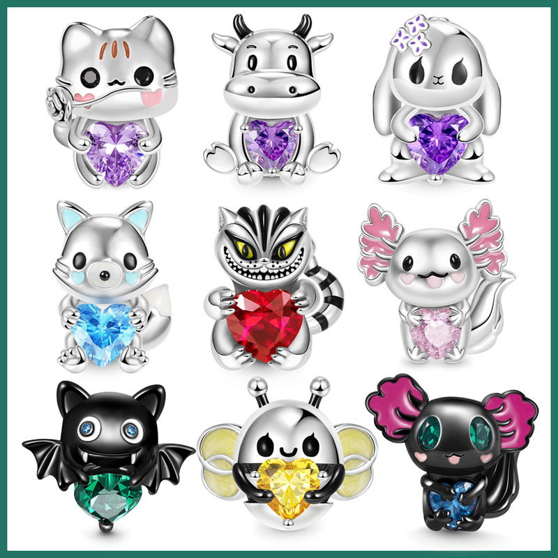 Adapted to Panjia Salamander Animal Hug Series Beaded Cute Cartoon Robot Vampire Jewelry DIY Accessories Adapted to Panjia Salamander Animal Hug Series Beaded Cute Cartoon Robot Vampire Jewelry DIY Accessories