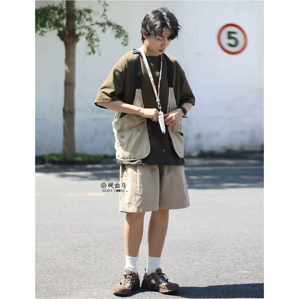 Японский ретро жилет, летние подтяжки, кардиган, oversized