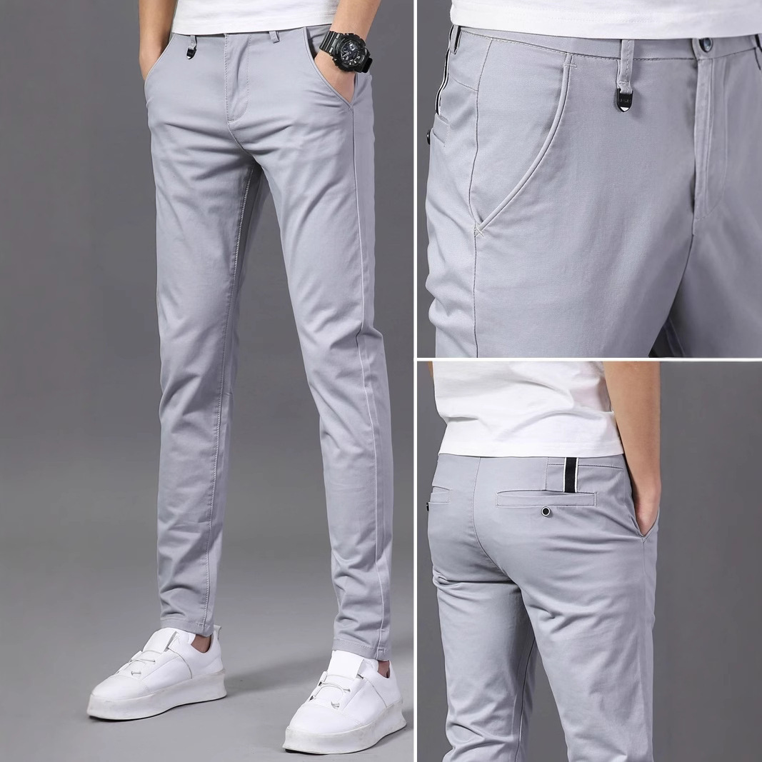 98 Cotton Quality Control Men's Slim Fit Casual Pants Men's Trousers 2025 New Summer Thin Style