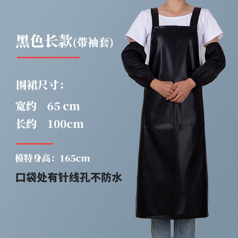 Delantal de doble hombro de cuero, bolsillo doble personalizado, ropa de trabajo gruesa, impermeable y a prueba de aceite, delantal de cuero resistente al desgaste y a la suciedad para hombres y mujeres