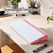 桌面小白板深灰色白板黑板玻璃小白板办公备注收纳白板可擦写