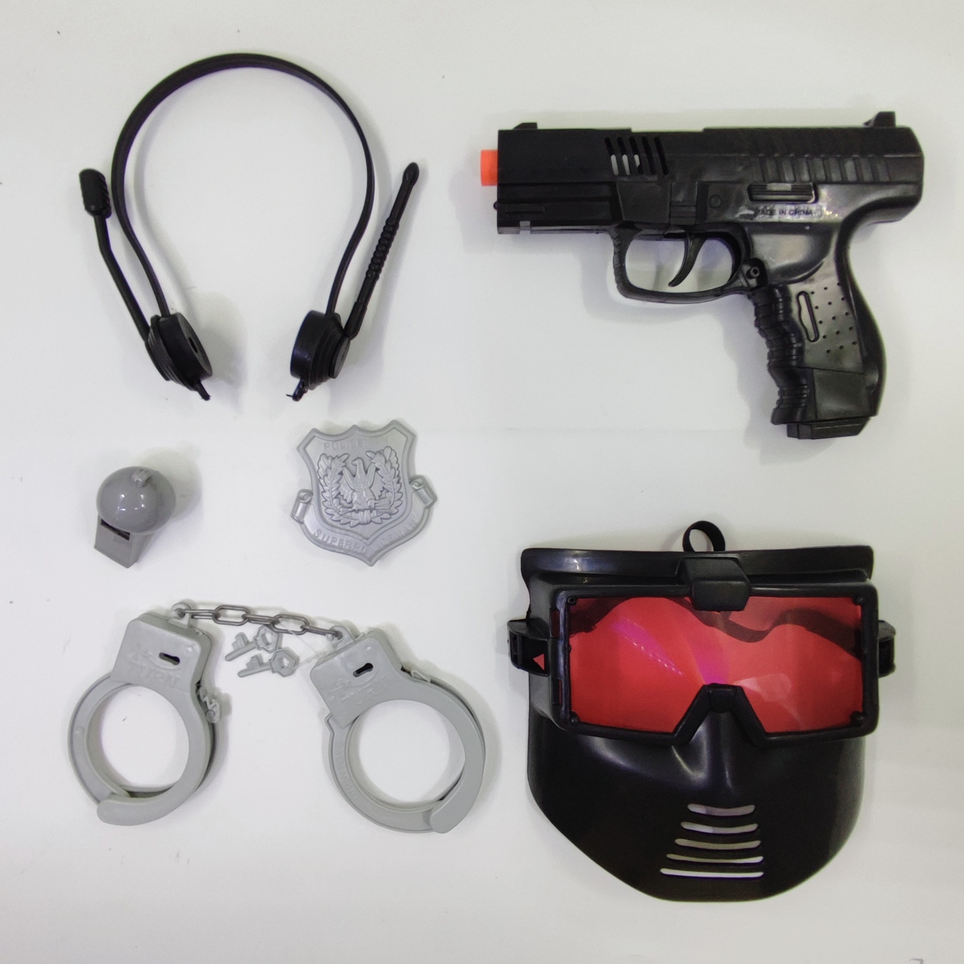 Pistola de juguete de rol infantil policial inercia mecánica combinación de pistola policial set
