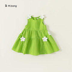 INSbobo children's dress sweet little girl sleeveless princess skirt small flower vest dress trendy XQ23285