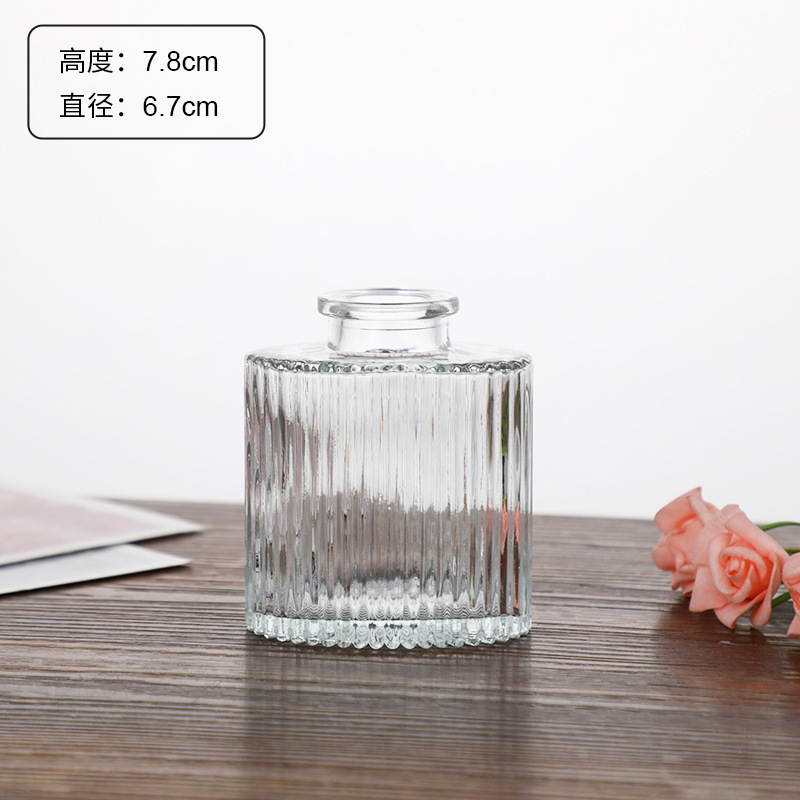 Jarrón clásico personalizado en relieve, vidrio transparente, adornos de escritorio para oficina, colgantes para dormitorio, mini decoración retro