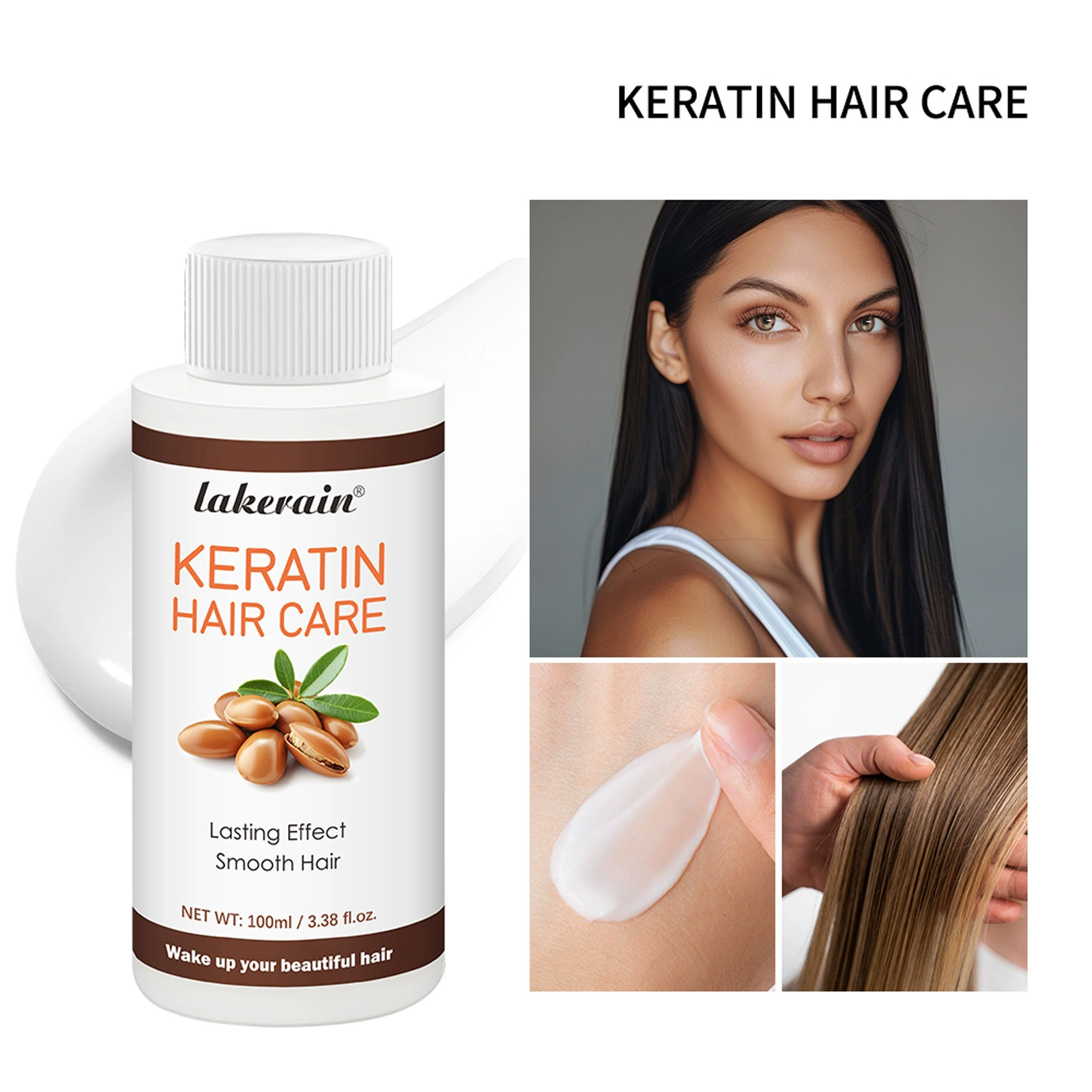 Крем для выпрямления волос Lakerain Keratin, трансграничная коррекция белка, крем для ухода за волосами без глажки, без выпрямления