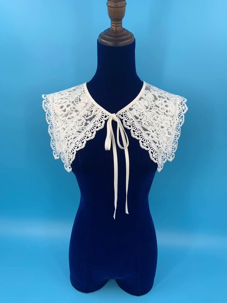 Кружевное накидка-плащ с бантом, универсальный тренчкостюм, подходит к юбке, ложный воротник