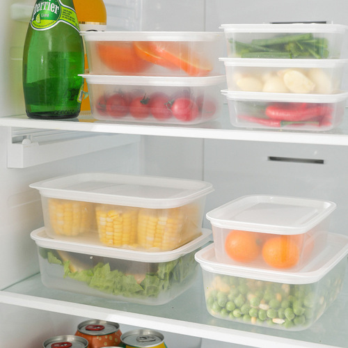 Refrigerator storage box large capacity transparent fresh-keeping storage box kitchen storage sealed can fruit and vegetable food organization storage