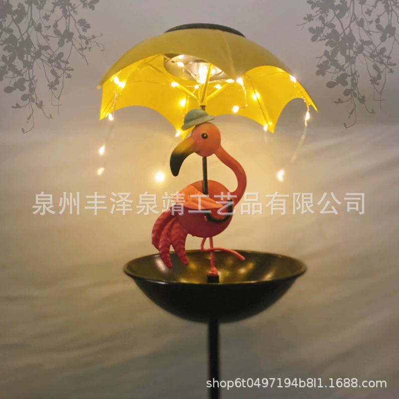 Новый продукт, солнечная лампа-зонт, железная лампа для животных, газонная лампа, дворовая лампа, декоративная лампа, кормушка для птиц