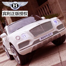 宾利儿童电动车四轮汽车小孩玩具车可坐人带遥控摇摆大号越野车