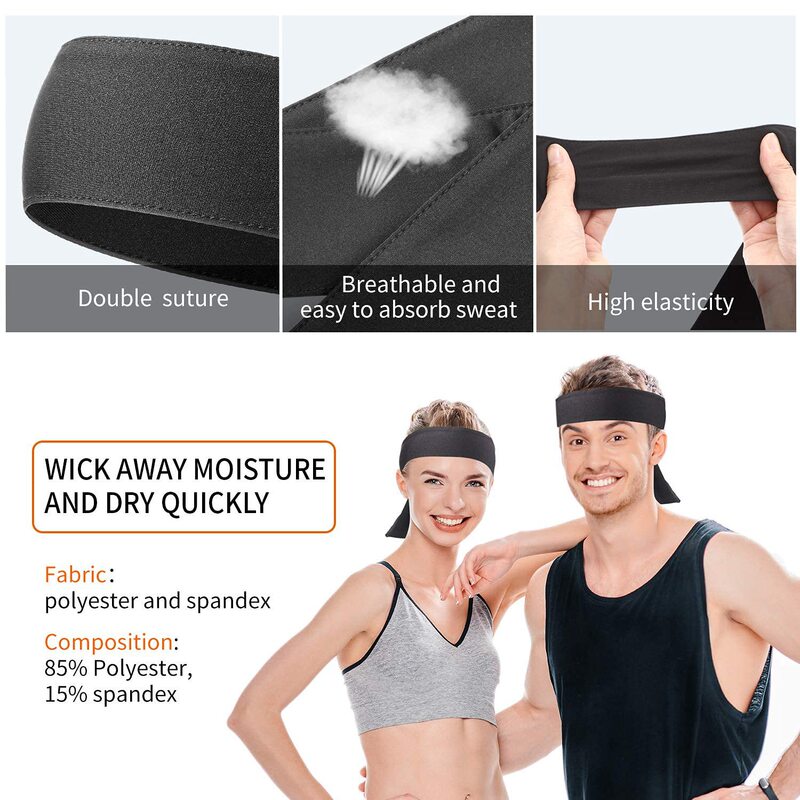 Cross-border Sports headscarf tennis headband strap fitness sweat-guiding headband men and women running sweat-absorbing headscarf in stock