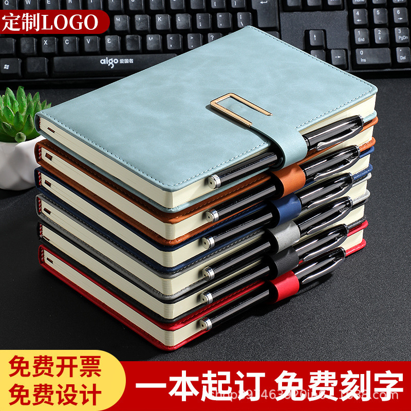 A5 Notebook Set Sheepskin Thickeneded Buckle Notepad Hand Ledger B5 Notebook Notebook Custom Printed Logo