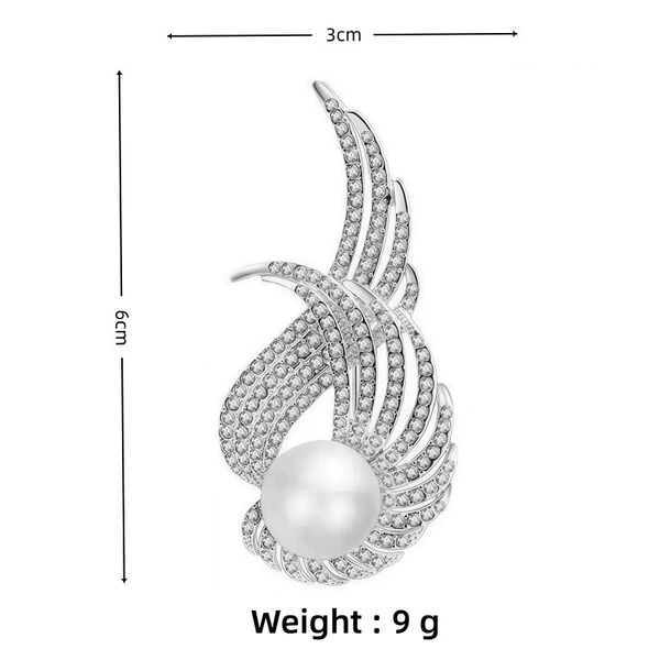 Wings silver base white beads