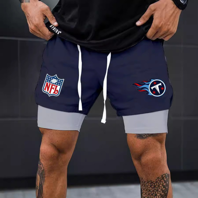 Foreign Trade Shorts 3D Digital Printing Adult Double-Layer Pants Amazon Cross-Border E-Commerce Nfl Series Fitness Sports Pants