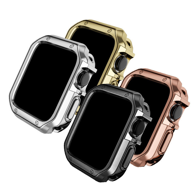 For Apple Electroplated Protective Shell PC Watch Case Iwatch10987654se Hollow Anti-drop TPU Protective Case