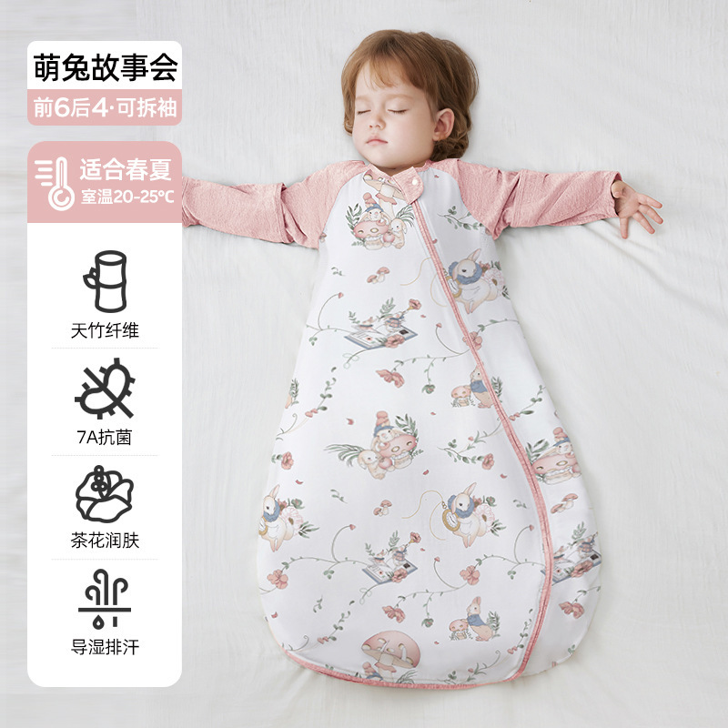 婧麒{暖姜}婴儿睡袋春秋冬款恒温宝宝睡袋新生一体防踢被四季通用|undefined