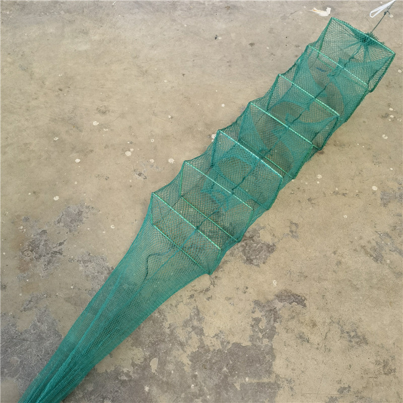 7-Sección de red sin nudos 4mm de alta densidad multi-hebra tejida jaula de camarón neto fábrica en stock al por mayor jaula de pescado mandarín