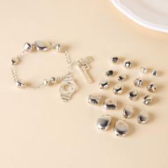 10 special-shaped irregular white K acrylic silver spacer beads DIY handmade earrings jewelry necklace accessories materials