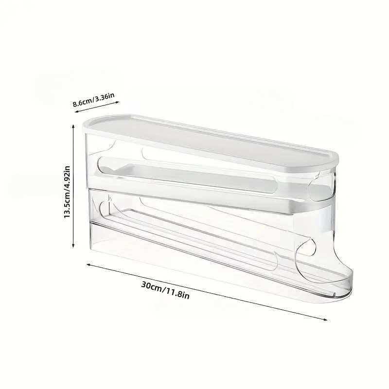 Organizador Rodante de Huevos para Refrigerador de Plástico PP5 de Grado Alimenticio para Cocina