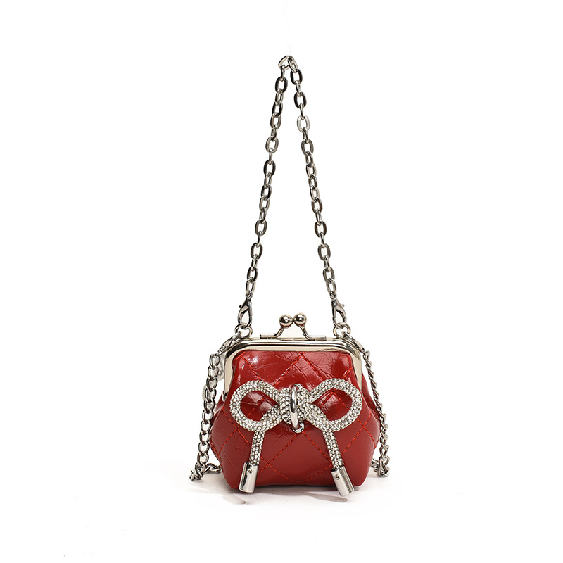 Bolsa de hombro coreana para niñas, arco de diamante de estilo extranjero, abrazadera de abrazadera para niños, nuevo bolso de cadena para niños