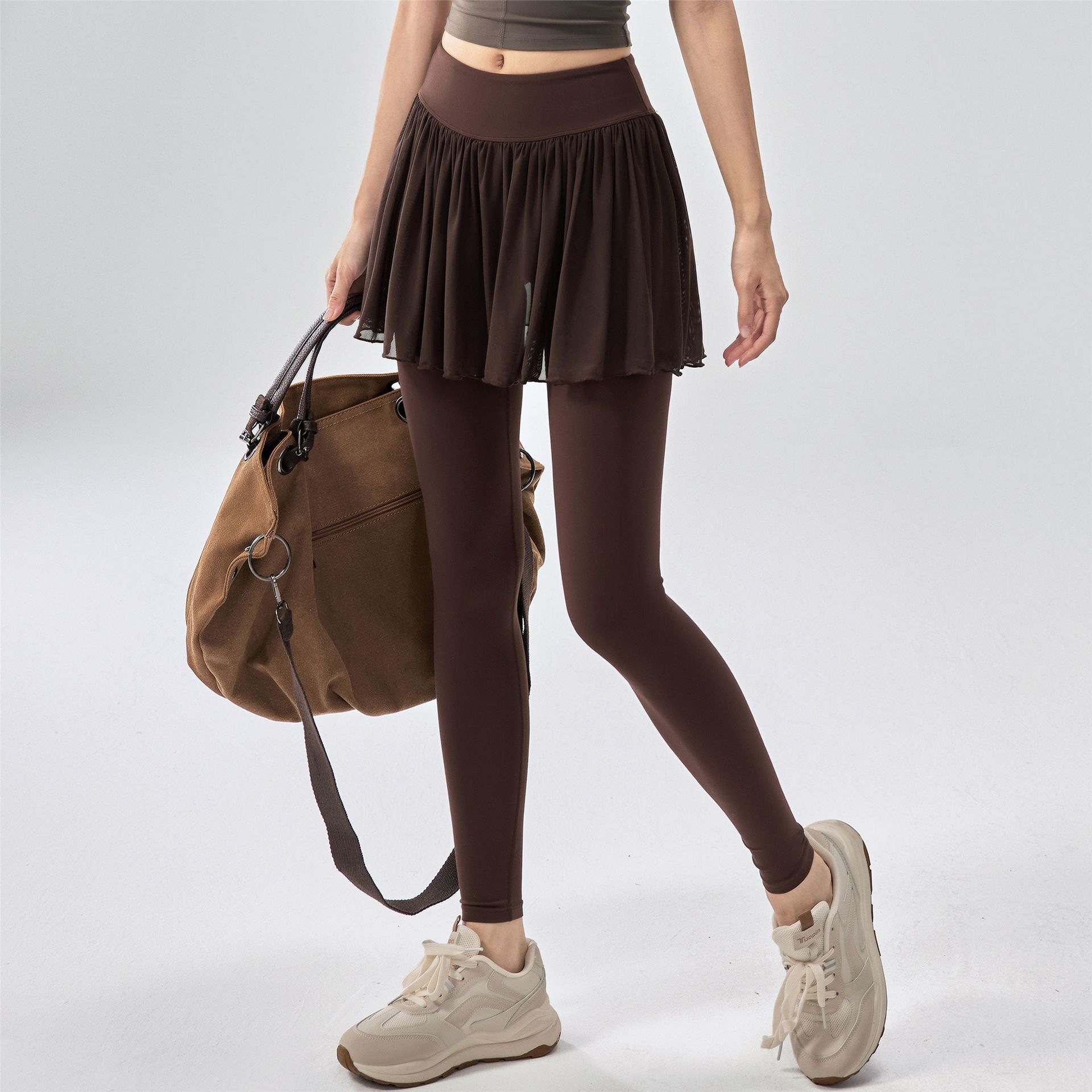 2026 Fake Two-Piece Yoga Skirt Pants High-Waisted Running Sports Pants for Outdoor Training Casual Wear for Women in Lulu Style
