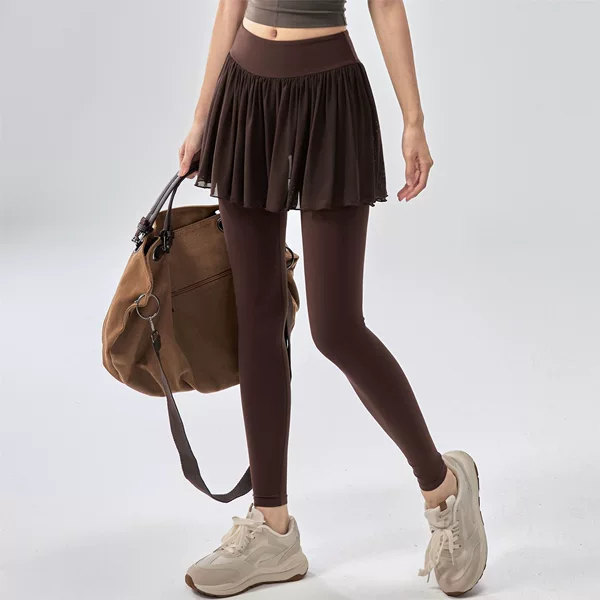 2026 Fake Two-Piece Yoga Skirt Pants High-Waisted Running Sports Pants for Outdoor Training Casual Wear for Women in Lulu Style
