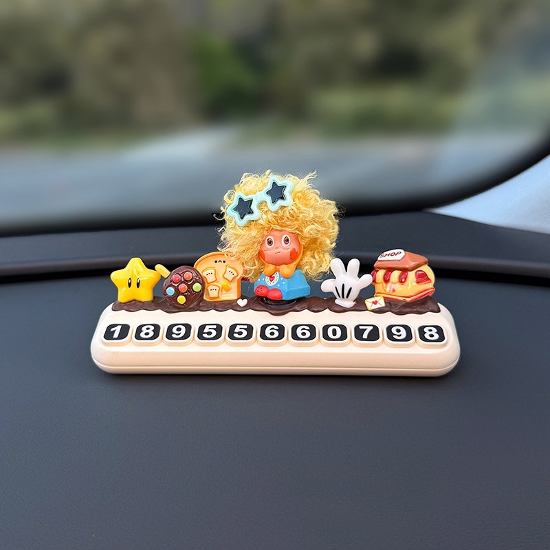 2026 New Model Star-Shaped Car Phone Number Plate, Temporary Parking Cute Decoration for Women