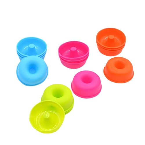 Cross-border new silicone round donut muffin cup set wholesale mini cake mold children's baking tray