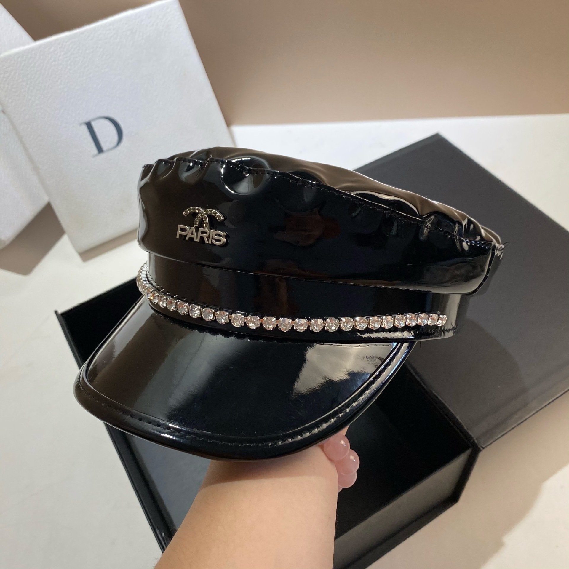 Xiaoxiang Fengshui Diamant Lys Læder Marineblå Personlig Moderapport Børn Forår og Efterår Sød Cool Pige_voghion.com