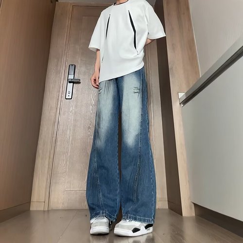 Cleanfit Bending Knife Men's Black Mini Straight Pants American Vibe Streetwear Slim Straight Casual Trousers