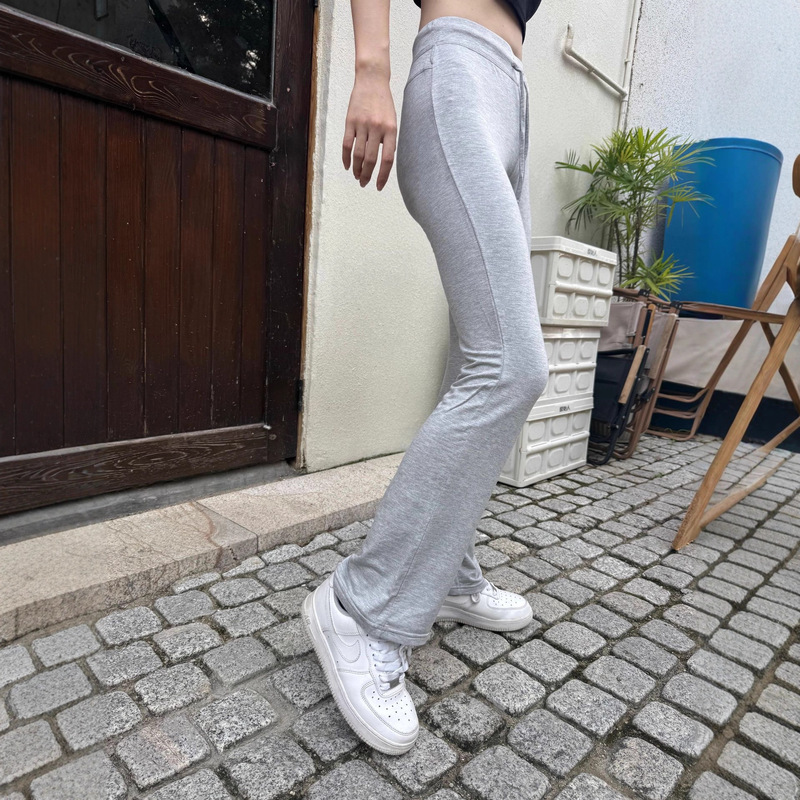 Alo Yoga2025 Spring and Summer Fashionable Casual Micro-Flared Yoga Pants for Women Slim Pure Color Micro-Flared Pants for Women