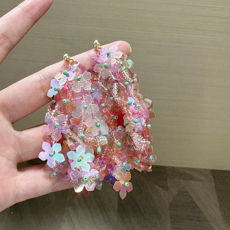 精致田园风超仙串珠花朵甜美系列耳钉轻奢高级简约百搭通勤耳饰品|undefined