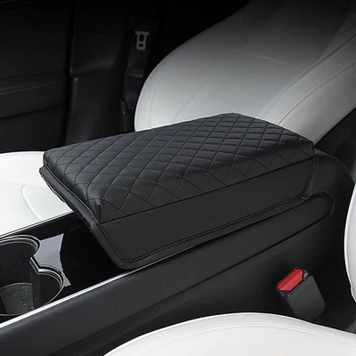 Suitable for Tesla Model3 Armrest Case Model Central Armrest Protective Cover Modified Interior Accessories (Armrest box pad) - ordinary-black-model3y