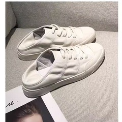 女性用シープスキンバージョン既製厚底白靴、多用途、通気性、薄手、踏み込み可能、ソフトソール、柔らかい表面の女性用カジュアルシューズ